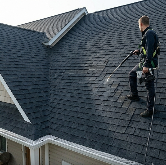 After roof cleaning