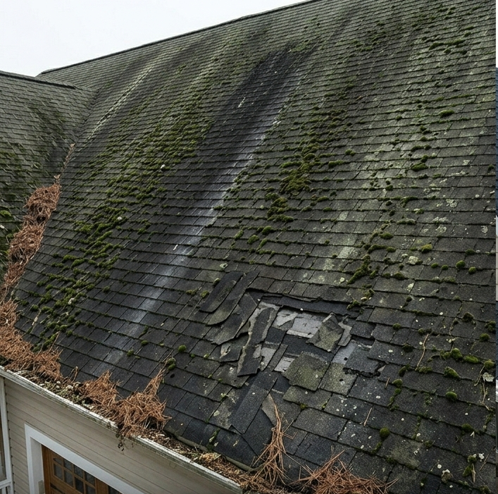 Before roof cleaning